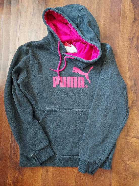Puma Tops - Puma Grey Hoodie with Pink Accents